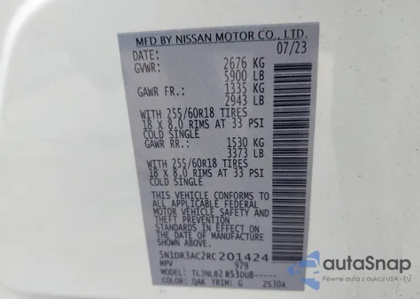 2024 Nissan Pathfinder S 4Wd from USA, damaged, VIN 5N1DR3AC2RC201424